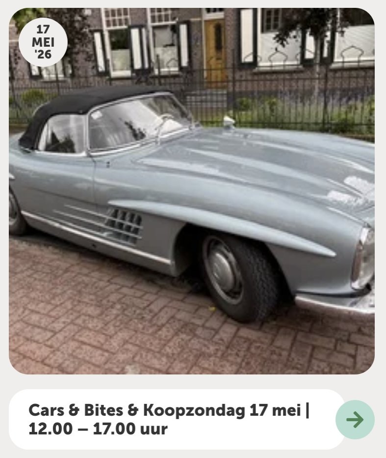 Bron afbeelding: Welkom in Druten [welkomindruten.nl] - Cars & Bites & Koopzondag 17 mei 2026 | 12.00 – 17.00 uur.
